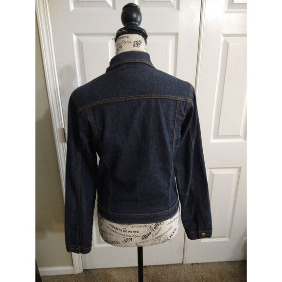 AQ Denim Jacket Small Blue boho Y2K Classic - Picture 6 of 9